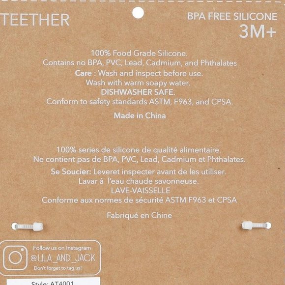 Lila & Jack "#1 Baby" BPA Silicone Free Teether Ring  Baby Blue Sealed New - Picture 2 of 5